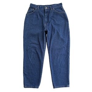 Vintage Lee High Waisted Pleated Mom Jeans Medium Wash Made in USA Petite 14 PET